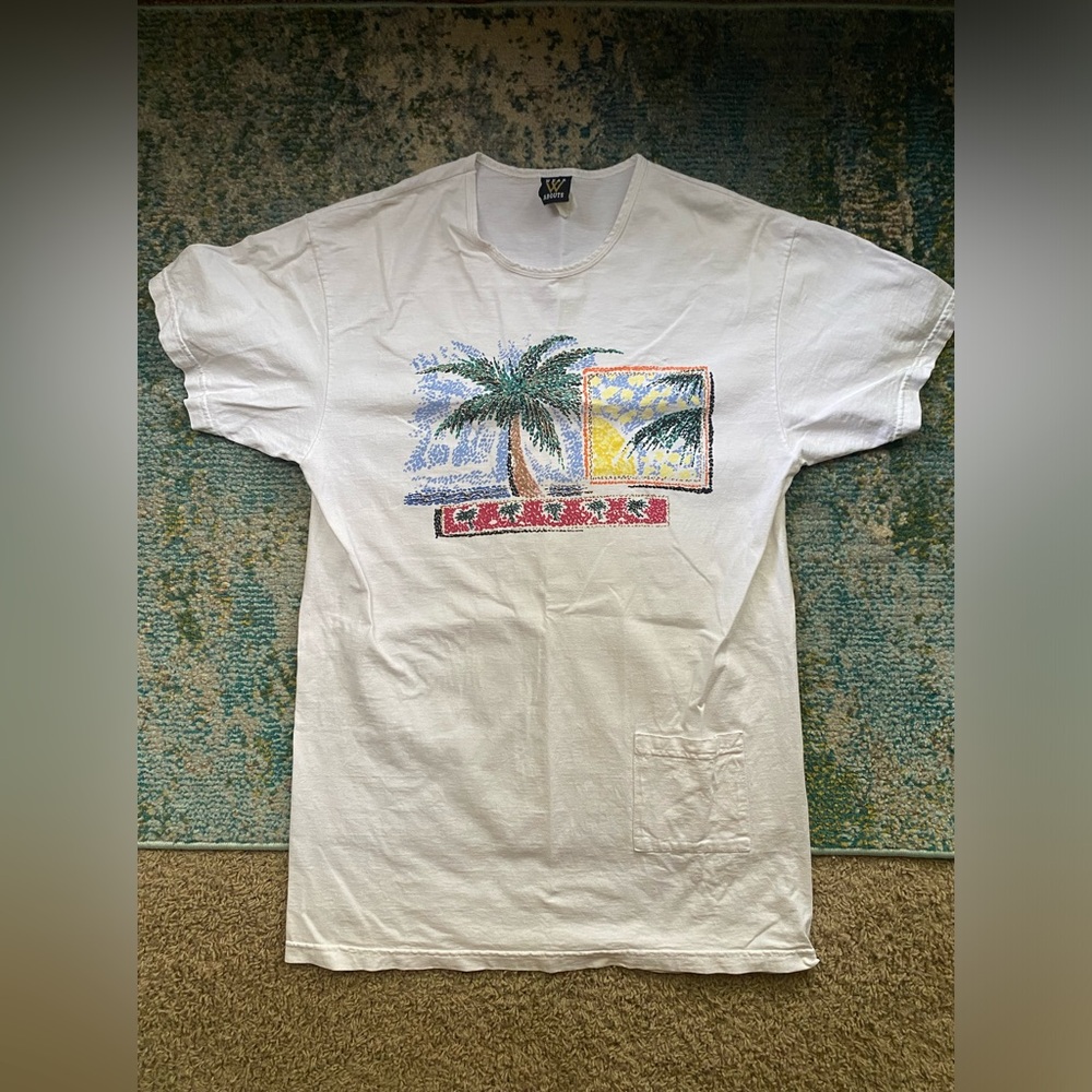 Vintage Wear Abouts tropical palm tree cotton swim coverup dress, size medium